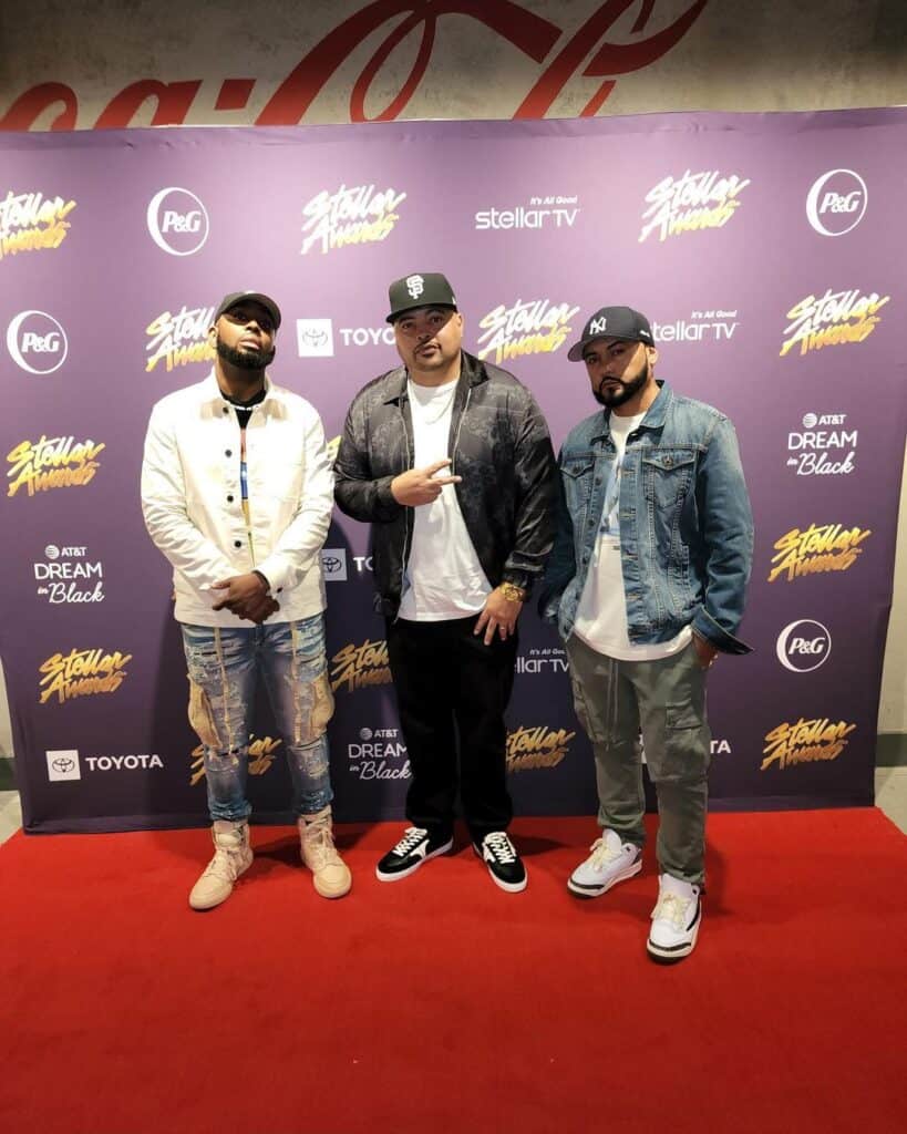 Jered Sanders with Bizzle and Datin at the Stellar Awards (overcoming doubt)